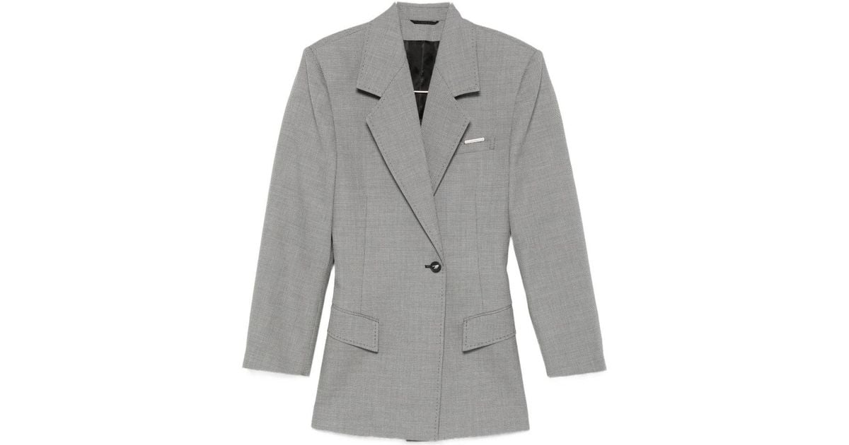 the-attico-wool-blend-single-breasted-jacket-in-grey-lyst-uk