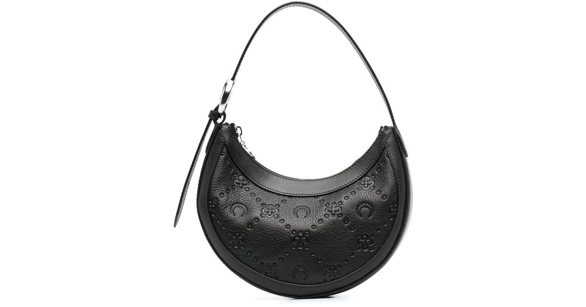 Marine Serre Eclips Leather Mini Handbag in Black | Lyst