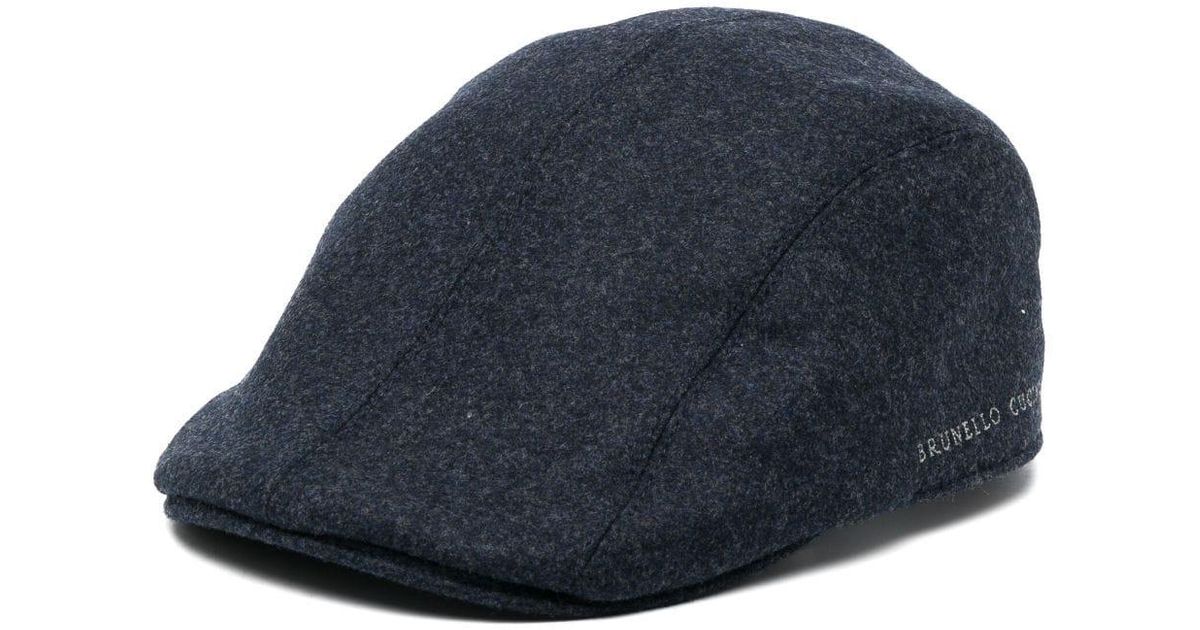Brunello Cucinelli Wool Hat in Blue for Men | Lyst