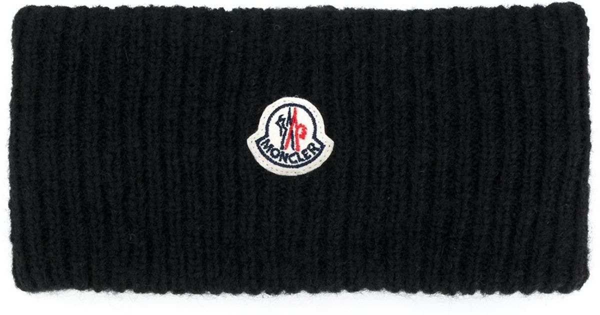 Moncler Wool Logo Headband in Black for Men | Lyst