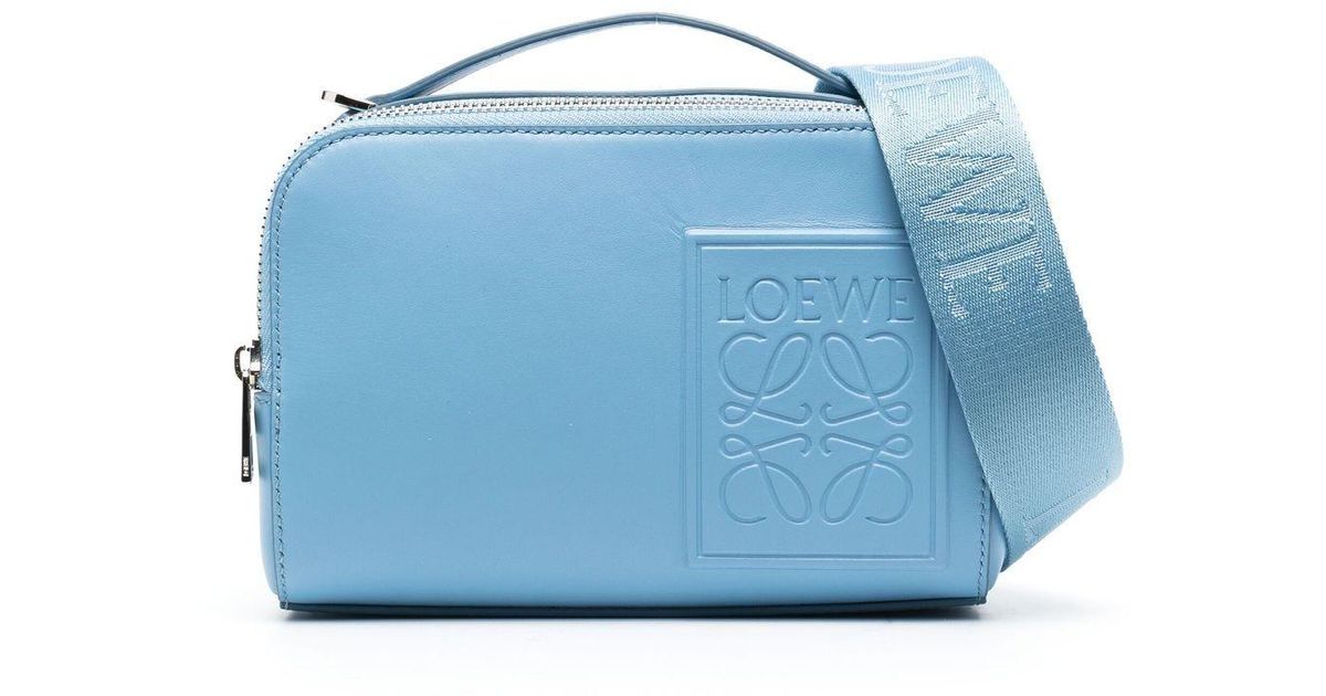 Bright Blue Leather Box Handbag Crossbody Bag Blue Camera -  Israel