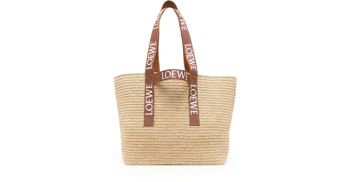 かごバッグ LOEWE B507X23X10 FOLD SHOPPER IN RAFFIA Fold Shopper in raffia Black - LOEWE