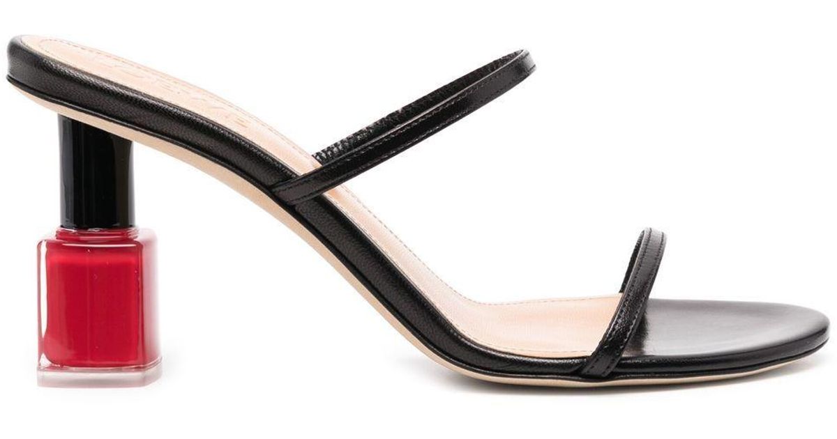 Loewe Leather Nail Polish Heel Sandals in White Lyst
