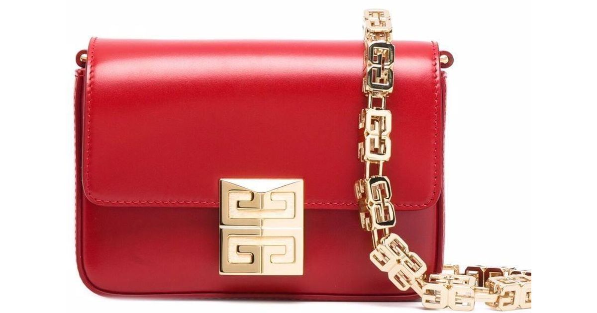 Givenchy 4g Small Leather Crossbody Bag in Red - Lyst