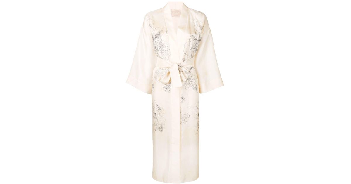 white silk kimono dress
