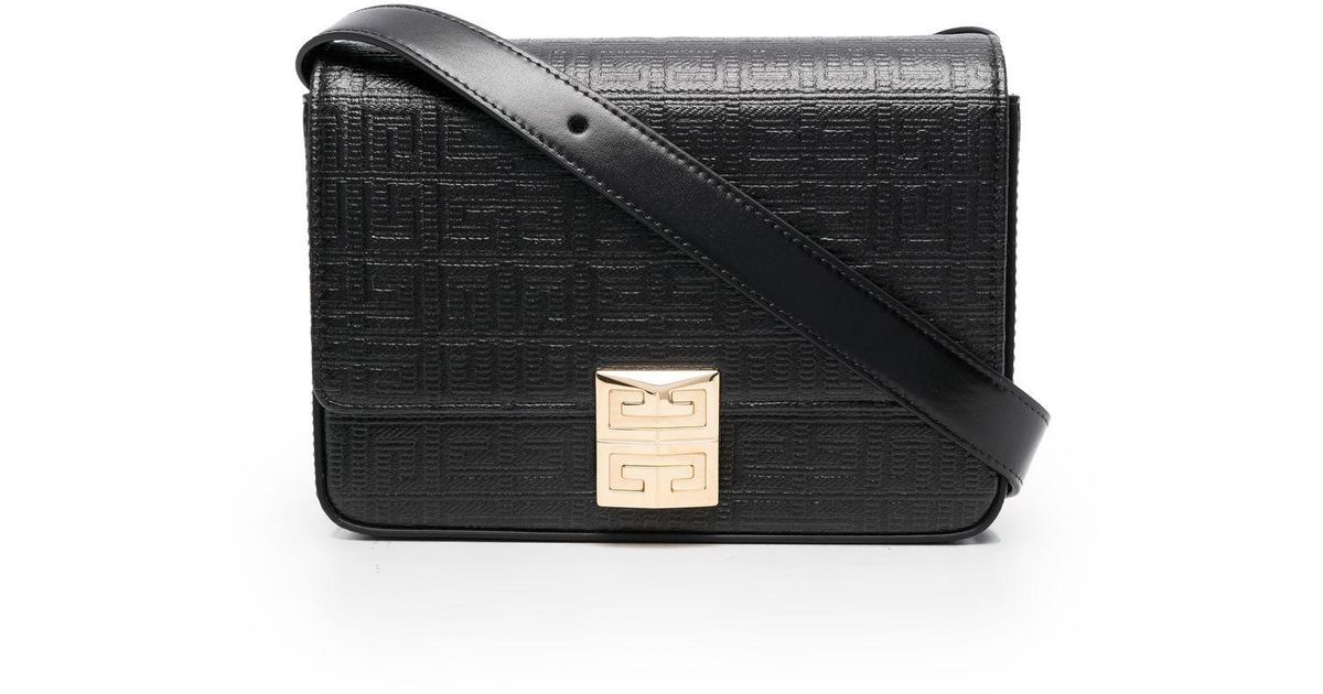 Givenchy 4g Leather And Cotton Crossbody Bag in Black | Lyst UK