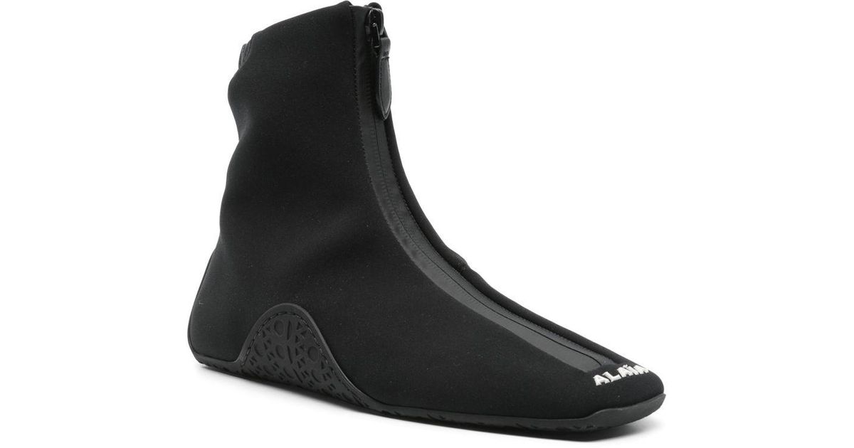 スニーカー ALAIA ZIPPED ANKLE SNEAKERS Alaïa Zipped Ankle Sneakers in Black | Lyst