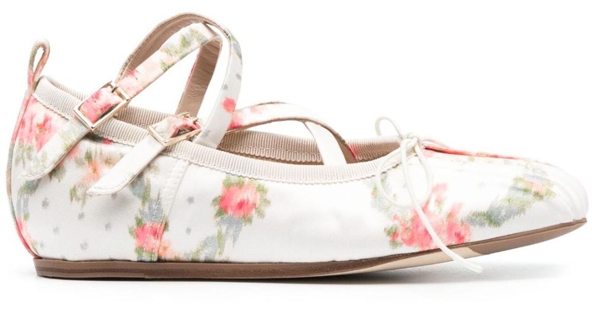 Simone Rocha Crisscross Ballerina Shoes in Pink Lyst
