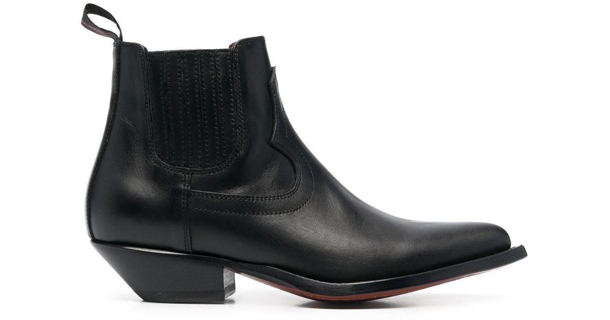 Sonora Boots Hidalgo Ankle Leather Boot in Black | Lyst