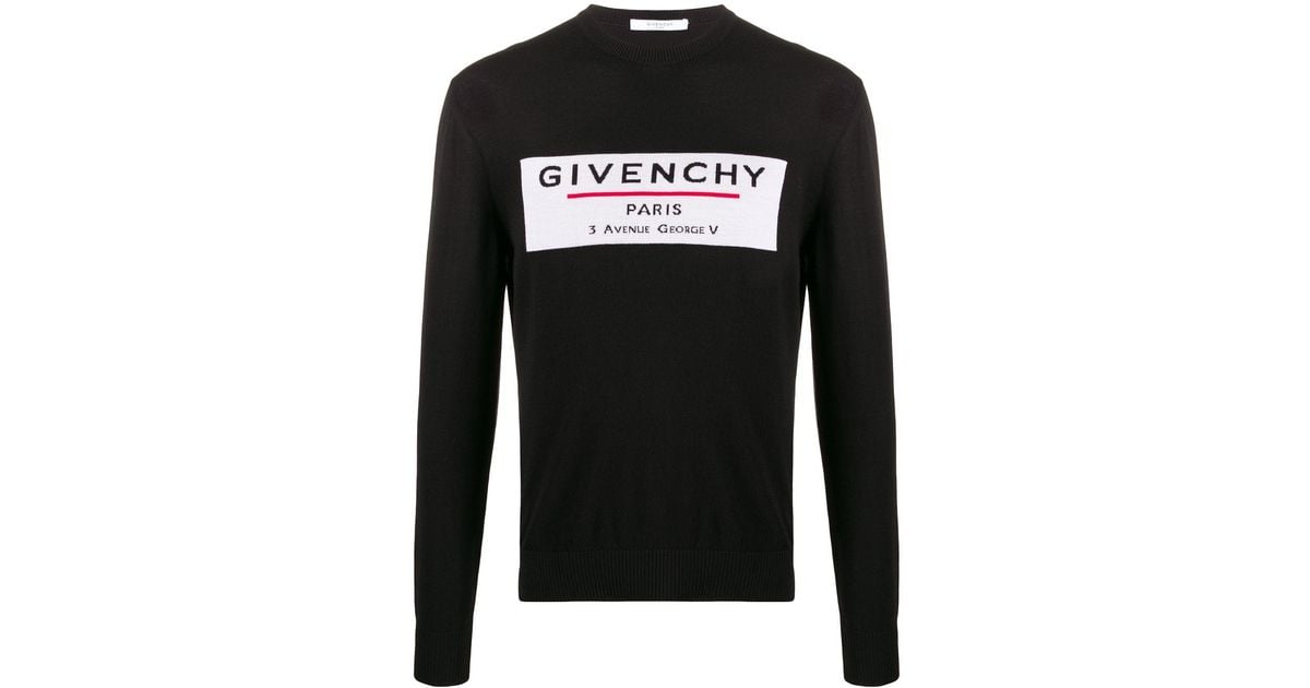 Givenchy Wool Label Sweater in Black White (Black) for Men - Save 48% ...