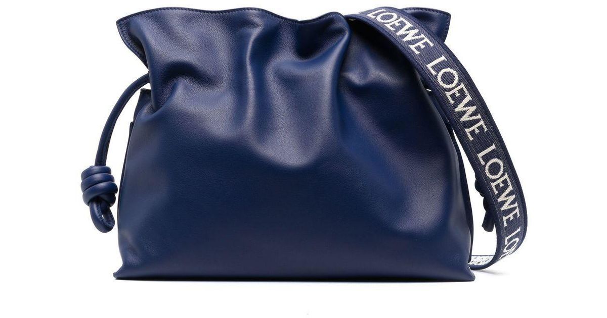 Loewe Flamenco Leather Clutch Bag in Blue | Lyst