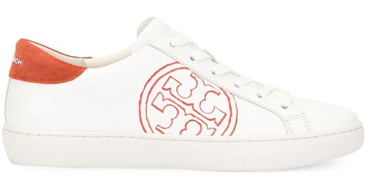 Tory Burch Rubber T-logo Leather Sneakers in White - Save 51% - Lyst