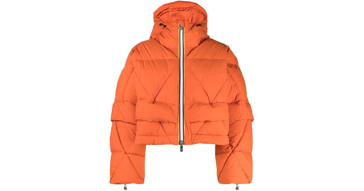 K-Way Cropey 2.1 Amiable Puffer Jacket in Orange | Lyst
