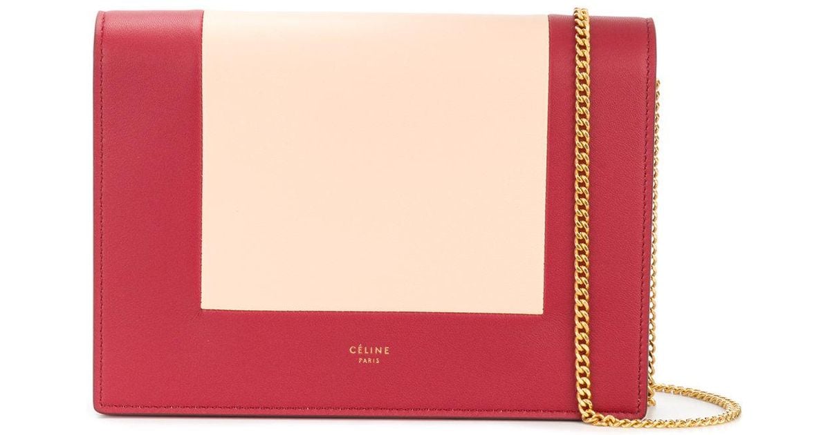 CELINE Pocket Clutch on Chain Leather Medium