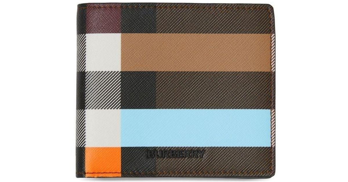 Faux Burberry Wallet Classic Check Design Leather Contrast Trim