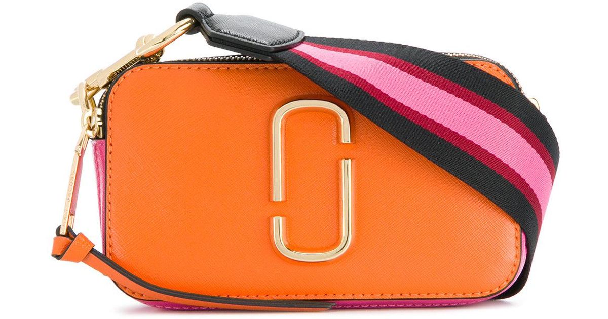 Marc Jacobs Snapshot Saffiano Leather Shoulder Bag in Yellow & Orange ...