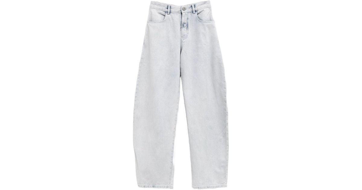 デニム・ジーパン Alaia Low waist rounded jeans White Alaïa Low Round Denim Jeans in White | Lyst Canada