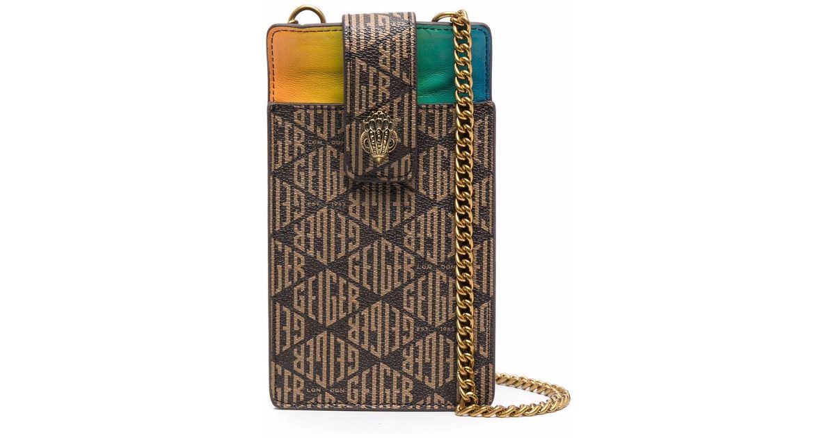 Kurt Geiger Kensington Leather Phone Bag in Brown Lyst