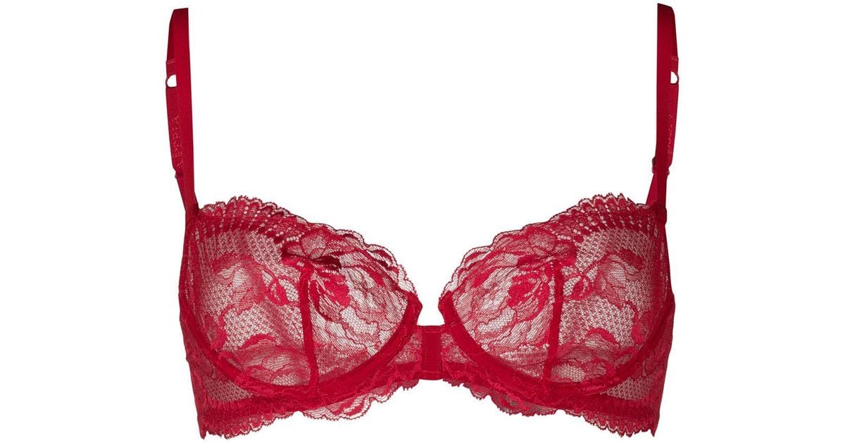 La Perla Brigitta Balconette Bra in Red | Lyst