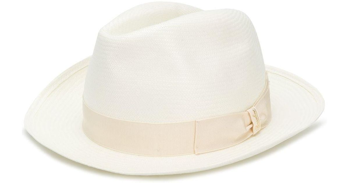 Borsalino Cotton Panama Hat in White for Men Lyst