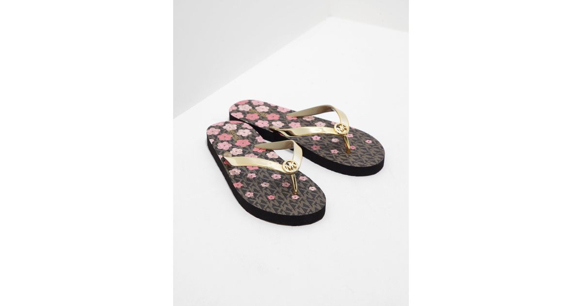michael kors gold flip flops