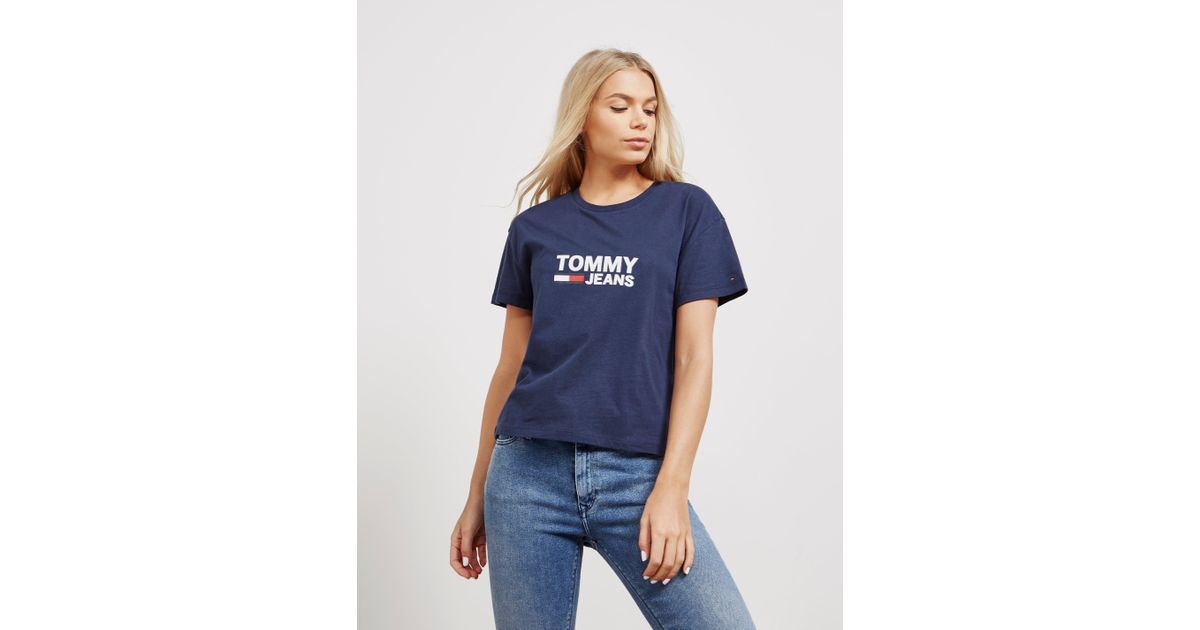navy blue tommy hilfiger t shirt women's