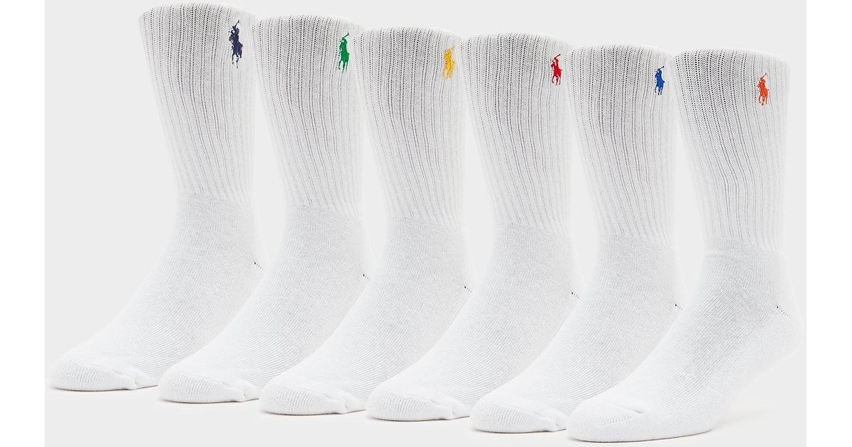 Polo Ralph Lauren Cotton 6 Pack Polo Player Socks in White for Men