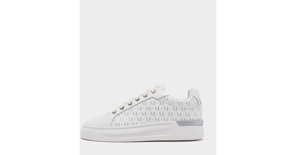 Mallet Leather Grftr Glitter Monogram Trainers in White | Lyst