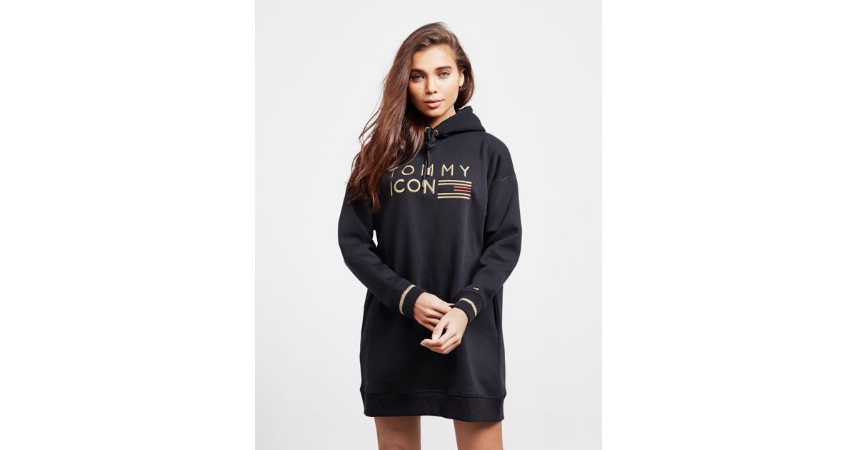 womens black hooded dress