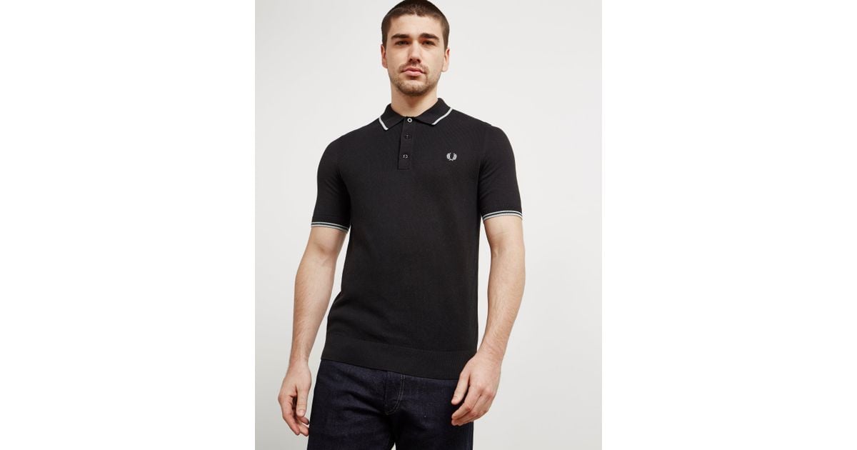 shop sneakers top design Lyst - Fred Perry Mens Short Sleeve Knitted Polo Shirt Black in ... shop sneakers top design Lyst - Fred Perry Mens Short Sleeve Knitted Polo Shirt Black in ...