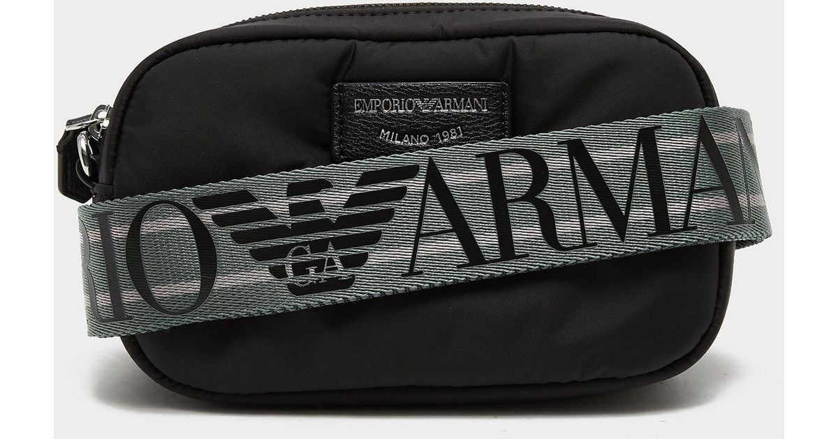 Emporio Armani Logo Strap Quilted Camera Bag in Black Lyst