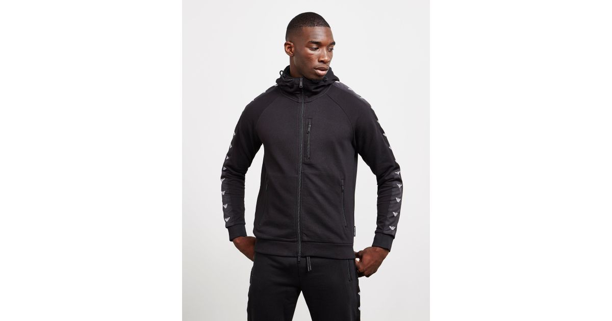 emporio armani eagle tape full zip hoodie