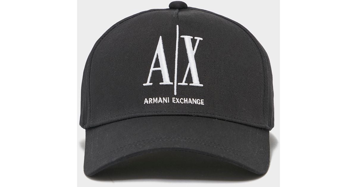 Armani Exchange Icon Embossed Logo Cap in Black for Men | Lyst UK