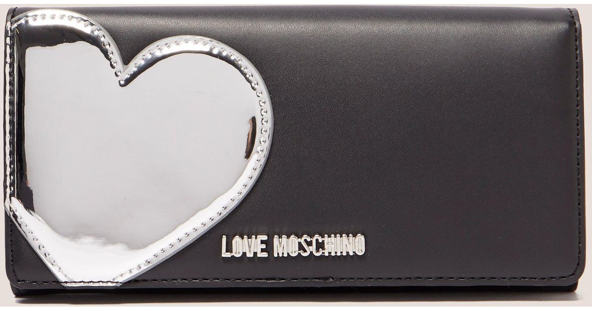 Love Moschino Womens Heart Wallet Black 