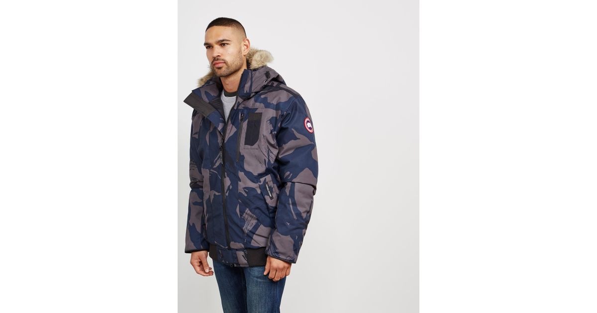 Canada Goose Goose Mens Borden Padded Bomber Jacket Camo in Blue for