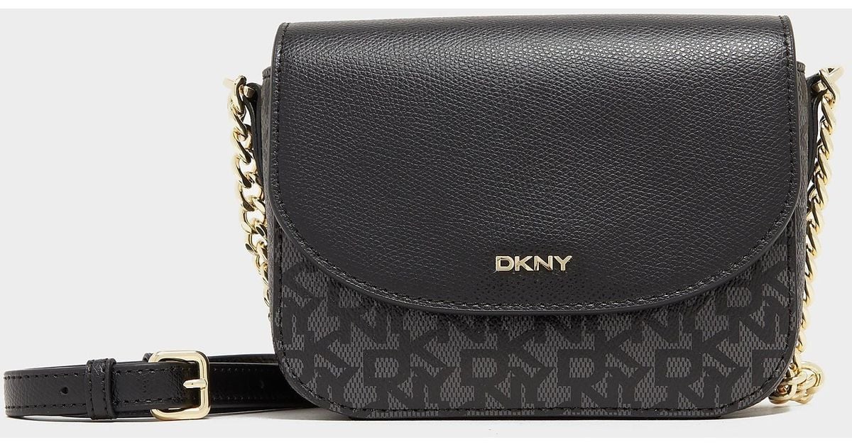 DKNY Flap Chain Logo Cross Body Bag in Black Lyst