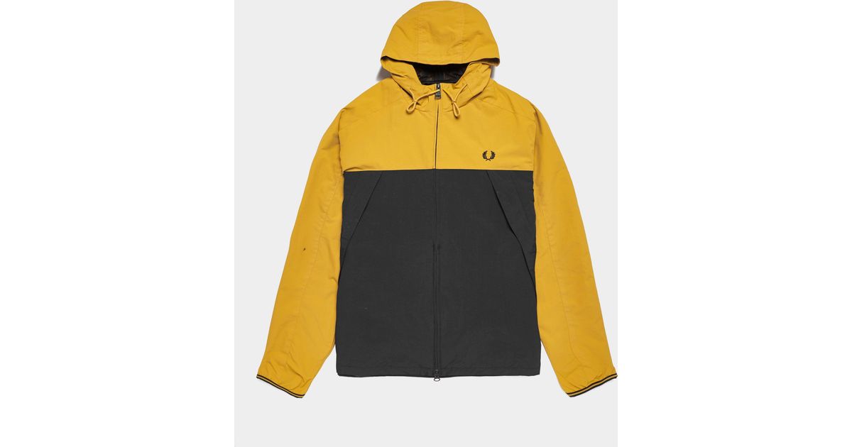 Fred Perry Synthetic Colour Block Panel Jacket Yellow/black for Men | Lyst