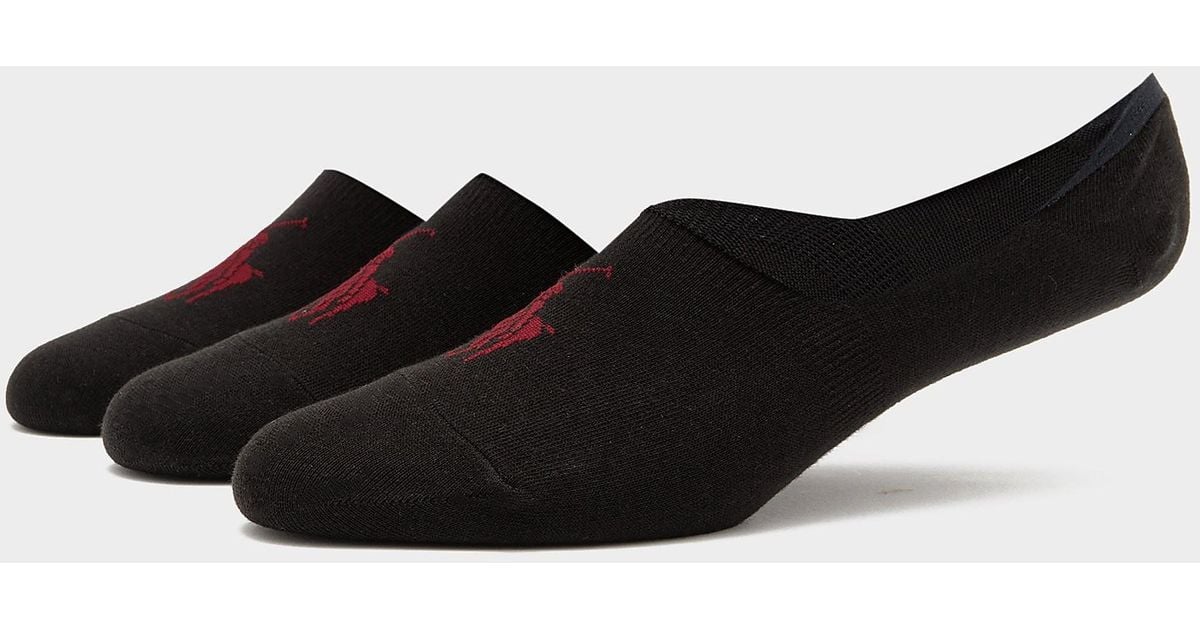 Polo Ralph Lauren Cotton 3 Pack No Show Socks in Black for Men Lyst UK