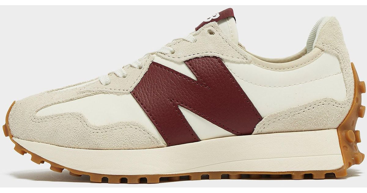 New Balance Suede 327 Trainers Multi in White/Red (White) | Lyst UK