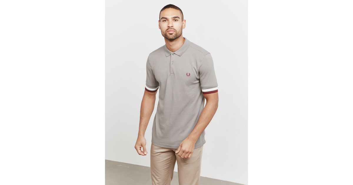 fred perry bold cuff short sleeve polo shirt