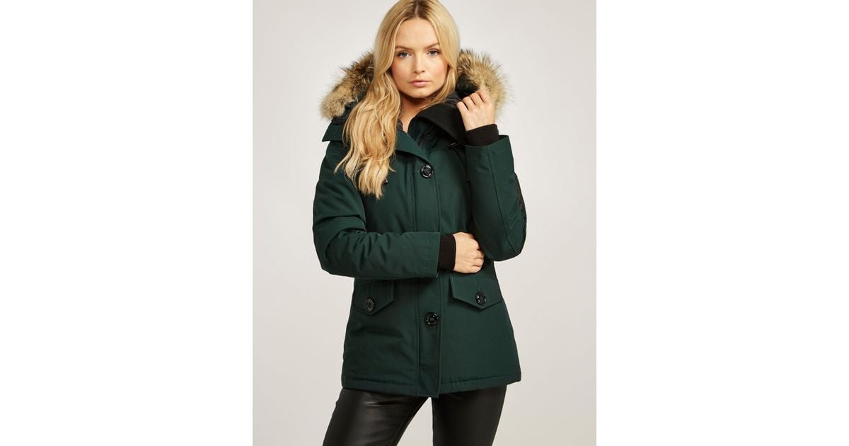 Canada Goose Womens Montebello Padded Parka Jacket Green | Lyst