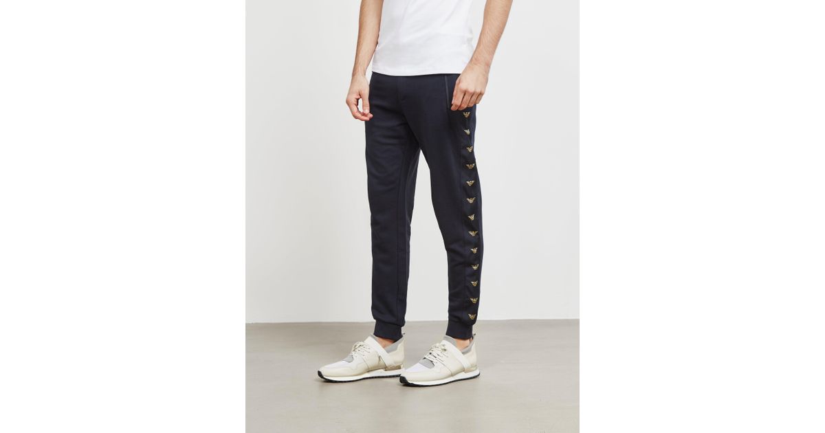 emporio armani tape eagle track pants