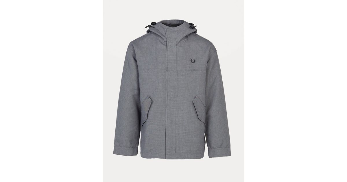 fred perry short jacquard parka jacket