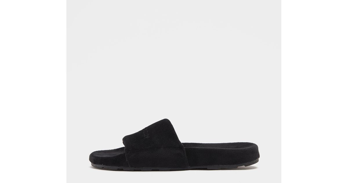 Juicy Couture Synthetic Embroidered Velour Slides in Black Lyst UK