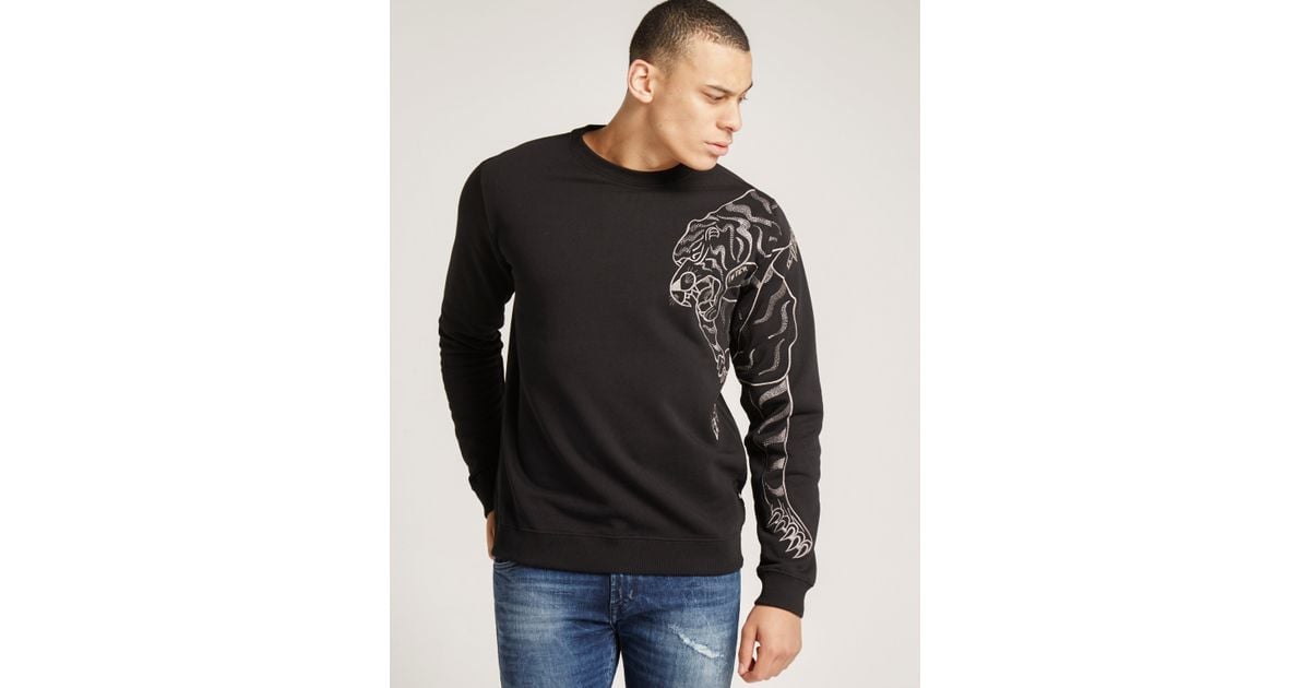 Iuter Embroiered Tiger Sweatshirt in Black for Men | Lyst