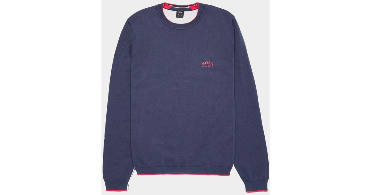 boss riston knitted crew sweatshirt