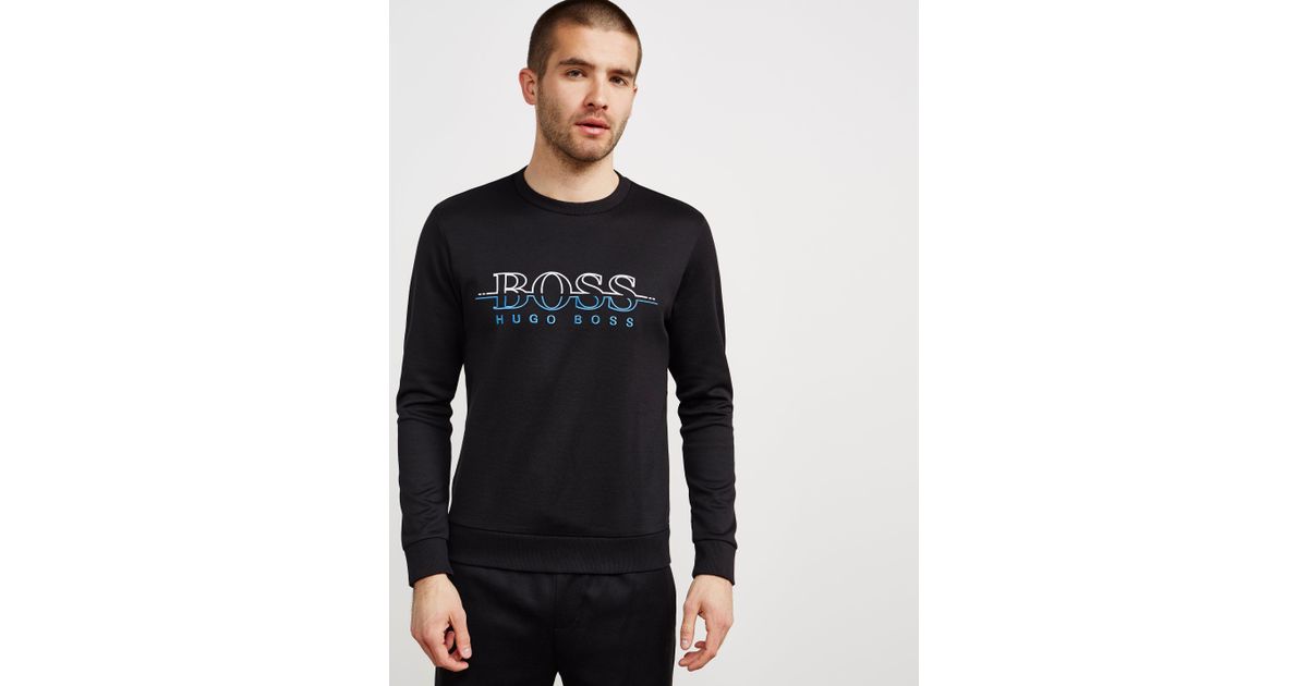 BOSS by HUGO BOSS Salbo Crew Neck Sweatshirt Black for Men | Lyst