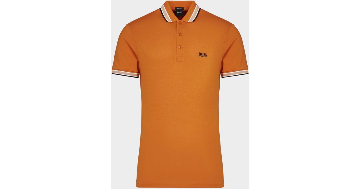 BOSS by Hugo Boss Paddy Polo Shirt in Orange for Men - Lyst