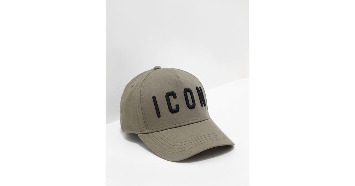DSquared² Cotton Mens Icon Cap Olive in 