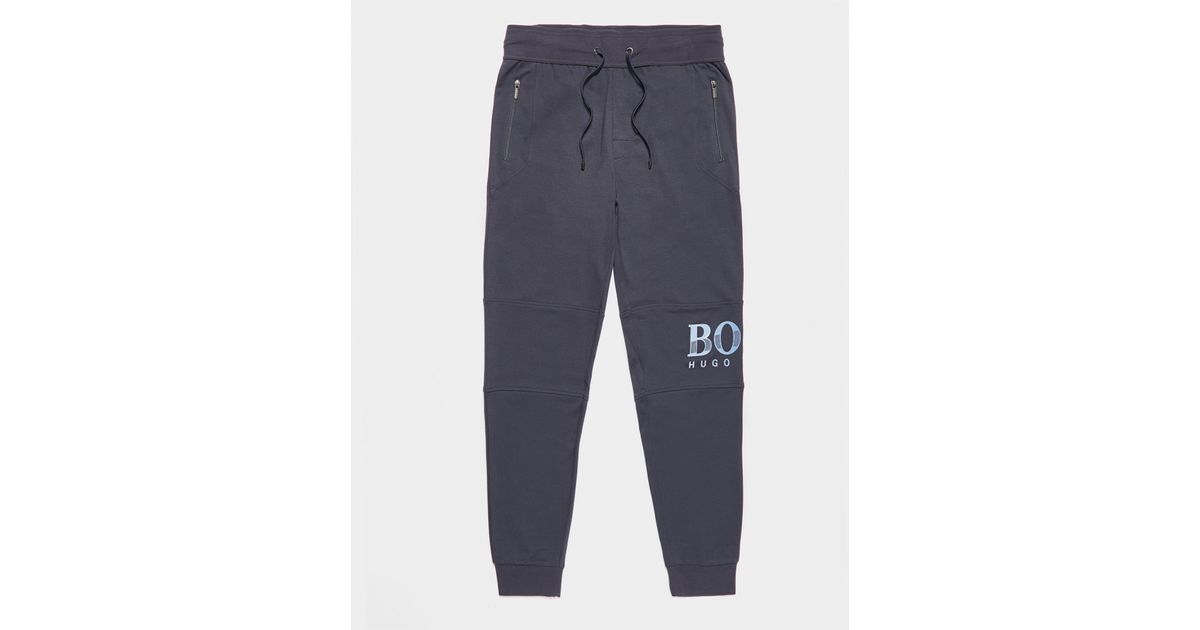 boss gel logo cuffed fleece pants